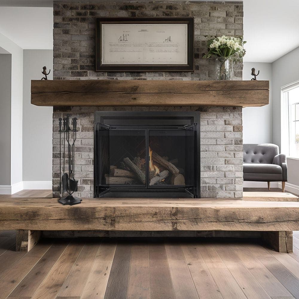 ENNA 5-Piece Black Fireplace Tool Set with Ball Handles and Pedestal Base (2)