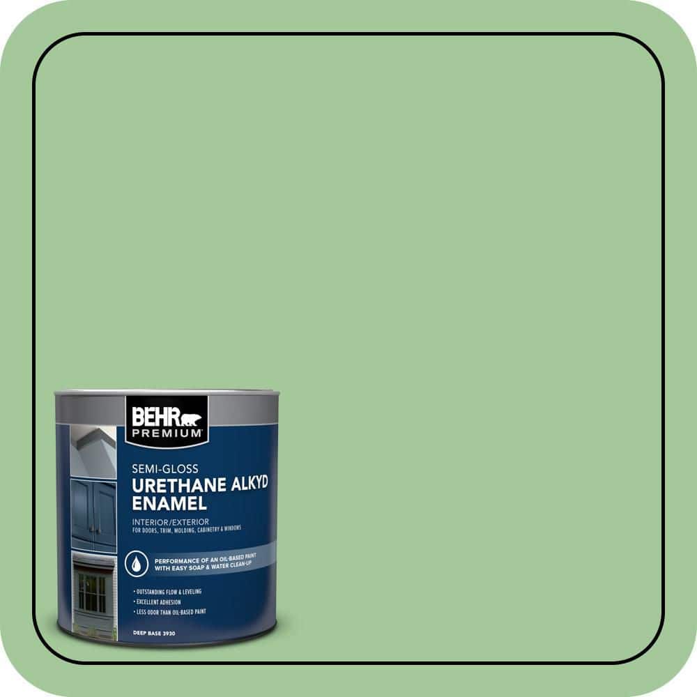 BEHR PREMIUM 1 qt. #M390-4 Gingko Semi-Gloss Enamel Urethane Alkyd Interior/Exterior Paint (1)