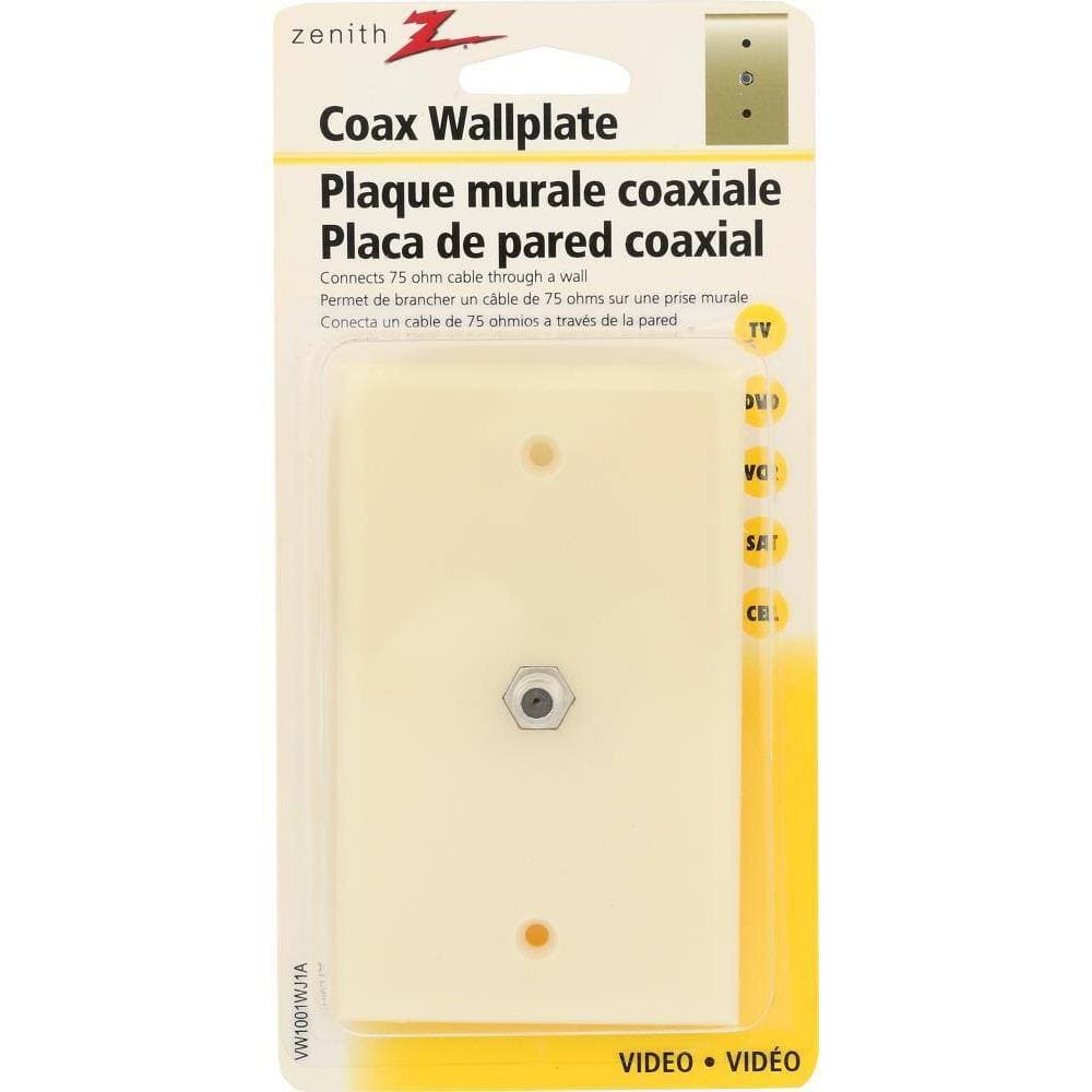 Zenith Coax Cable Wall Jack, Almond (3)
