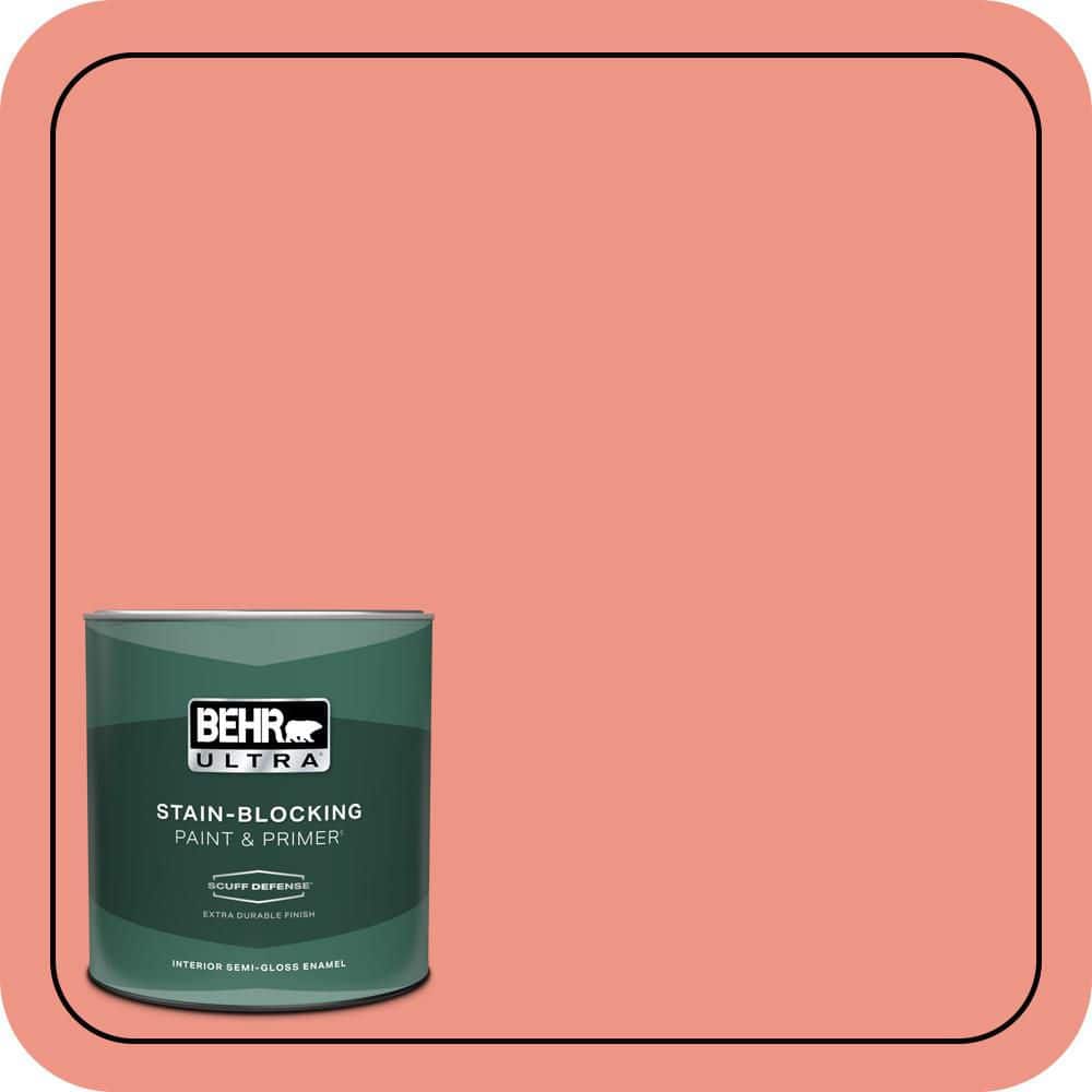 BEHR ULTRA 1 qt. #P180-4 Guava Jelly Extra Durable Semi-Gloss Enamel Interior Paint & Primer