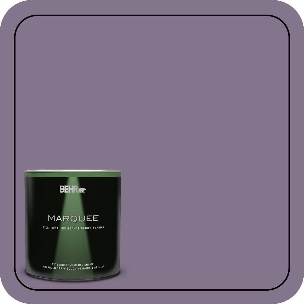 BEHR MARQUEE 1 qt. #S100-5 Purple Potion Semi-Gloss Enamel Exterior Paint & Primer (1)