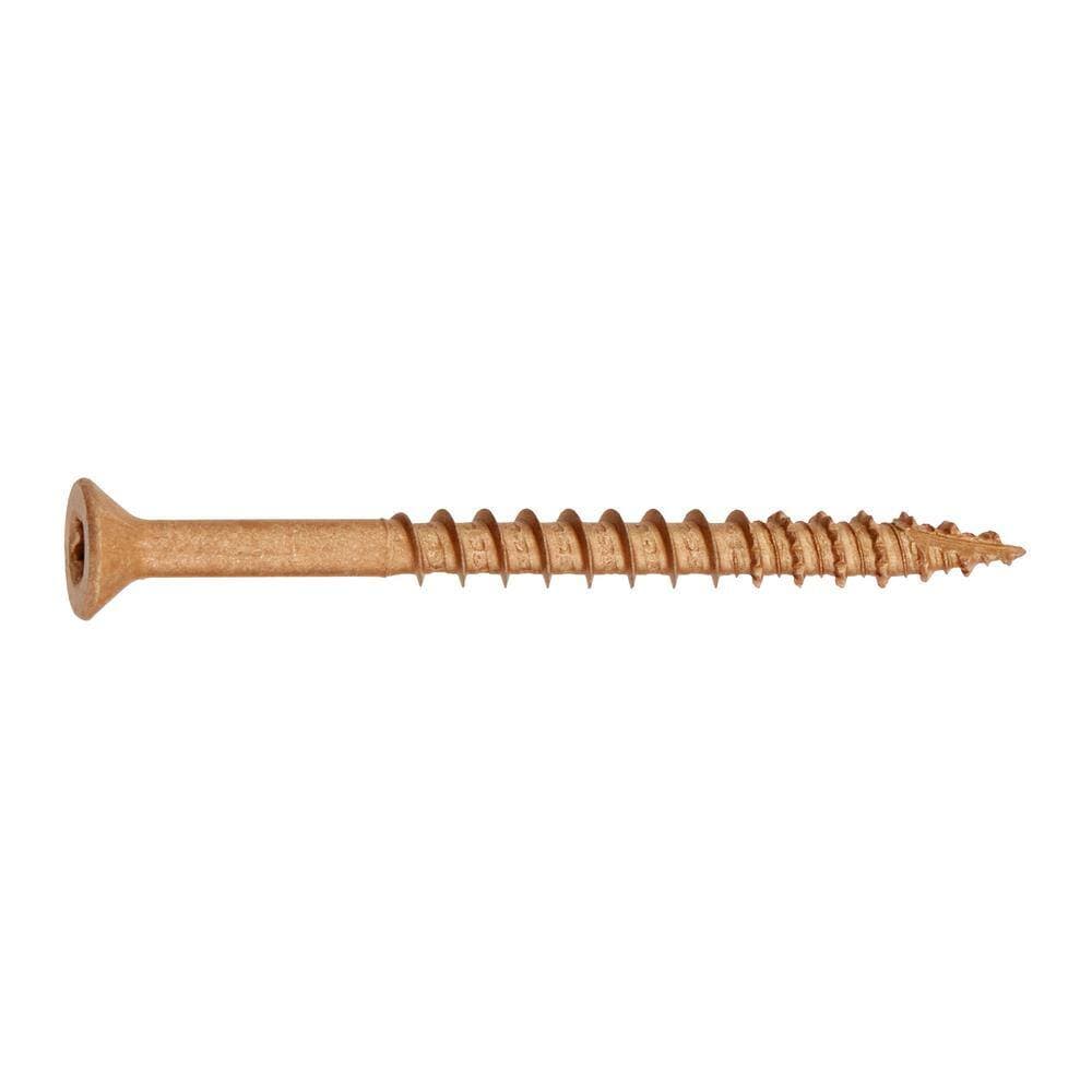 Everbilt 5-Pack #10 x 2-1/2 in. Brown 6-Lobe Star Drive Exterior Flat Head Multi-Material Screw (15 lbs. / 1,175-piece) (2)