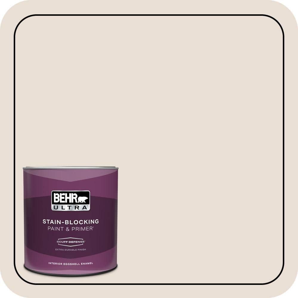 BEHR ULTRA 1 qt. #N190-1 Smokey Cream Extra Durable Eggshell Enamel Interior Paint & Primer