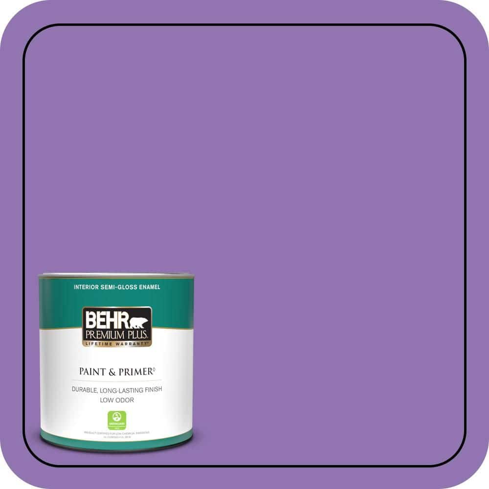BEHR PREMIUM PLUS 1 qt. #P570-5 Romantic Moment Semi-Gloss Enamel Low Odor Interior Paint & Primer