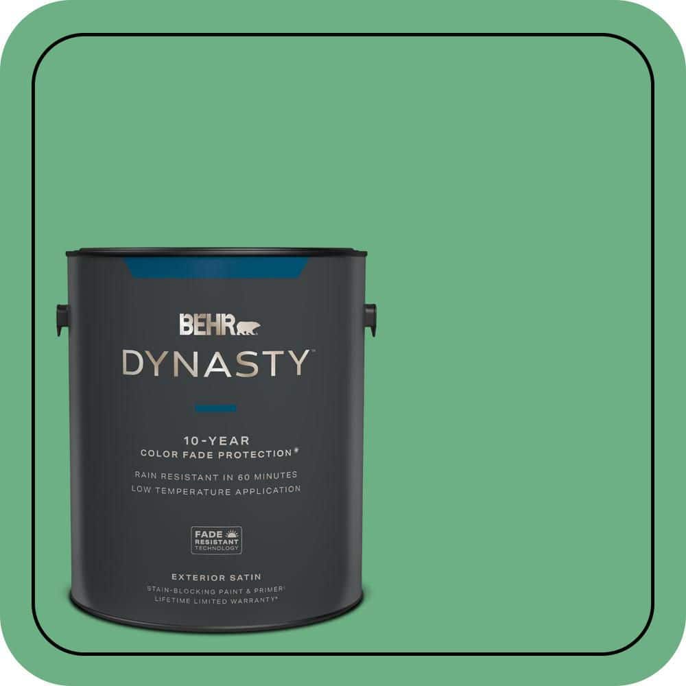 BEHR DYNASTY 1 gal. #P410-5 Lily Pads Satin Enamel Exterior Stain-Blocking Paint & Primer