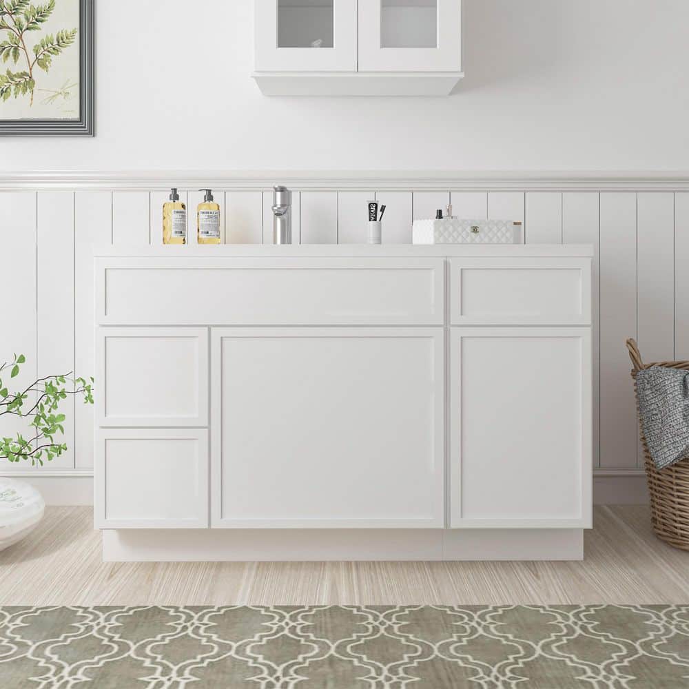 Vanity Art Colton 2-Door and 3-Drawer Freestanding Shaker Bathroom Vanity Cabinet (No Top) — Unassembled