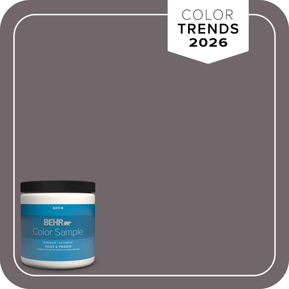 BEHR PREMIUM PLUS 8 oz. #N570-5 Curtain Call Satin Enamel Interior/Exterior Paint & Primer Color Sample
