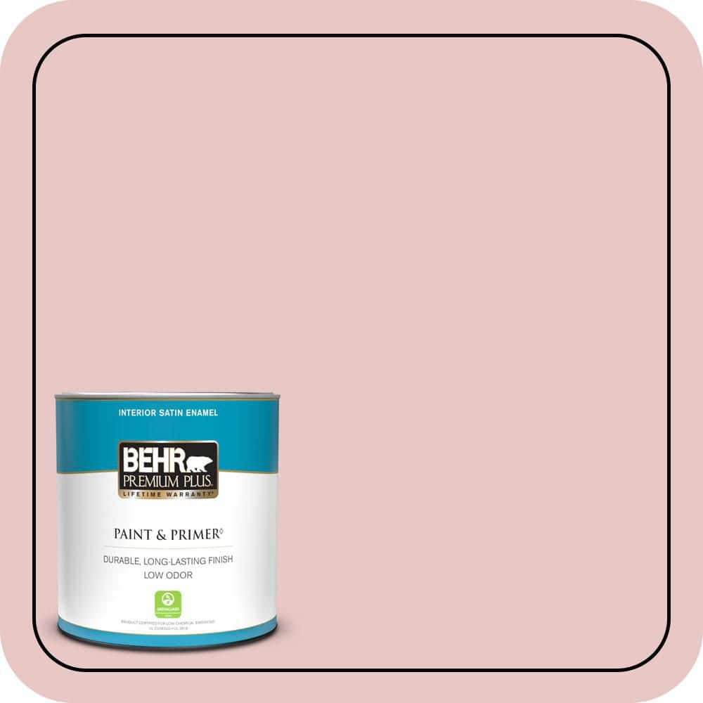 BEHR PREMIUM PLUS 1 qt. #S150-1 Cherubic Satin Enamel Low Odor Interior Paint & Primer