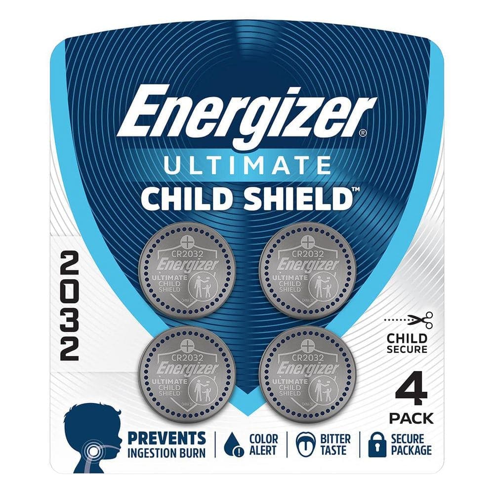 Energizer 2032 Batteries (4 Pack), 3V Lithium Coin Batteries