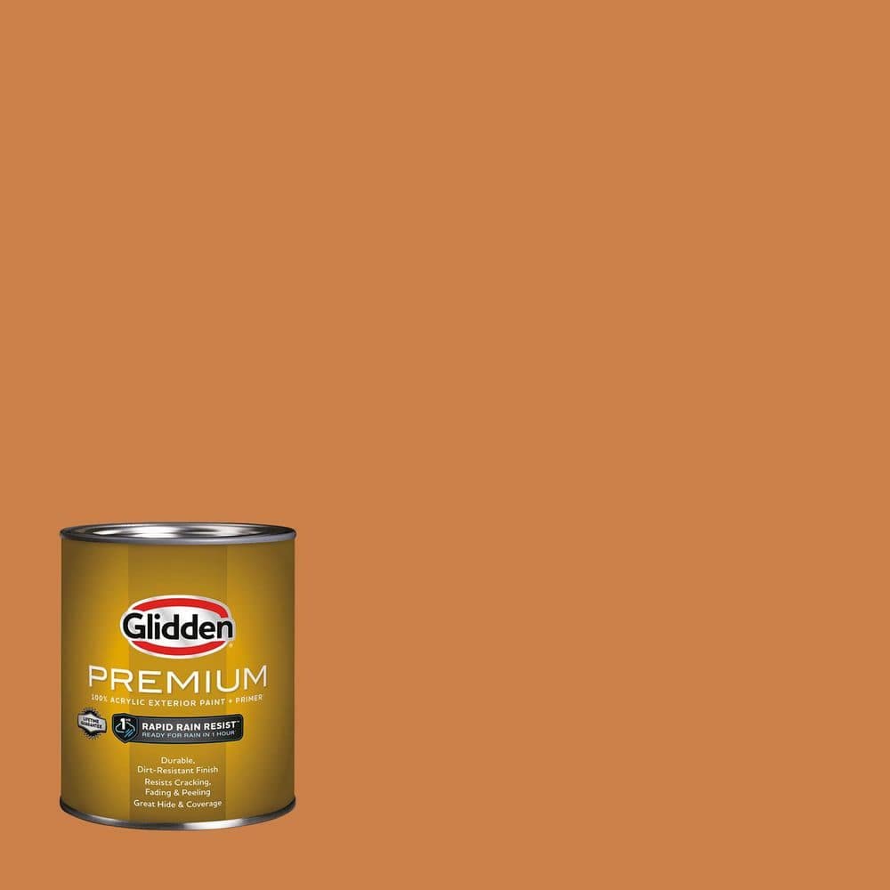 Glidden Premium 1 qt. PPG1201-6 Gingerbread Flat Exterior Latex Paint (1)