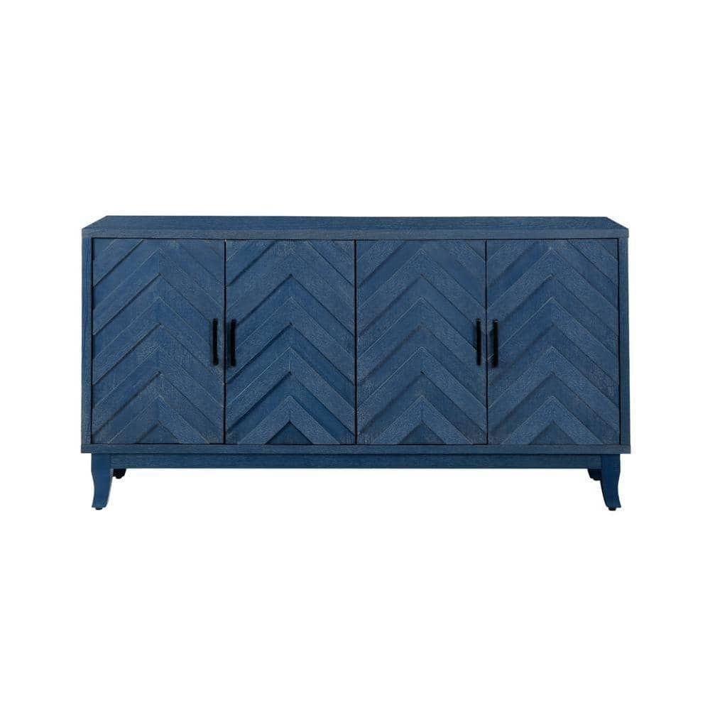COWLOWN 59.8 in. W x 15.6 in. D x 32.3 in. H Bathroom Navy Blue Linen Cabinet (1)