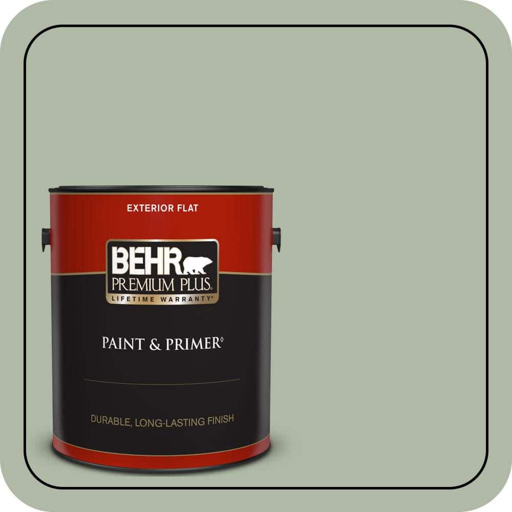 BEHR PREMIUM PLUS 1 gal. #N390-3 Jojoba Flat Exterior Paint & Primer