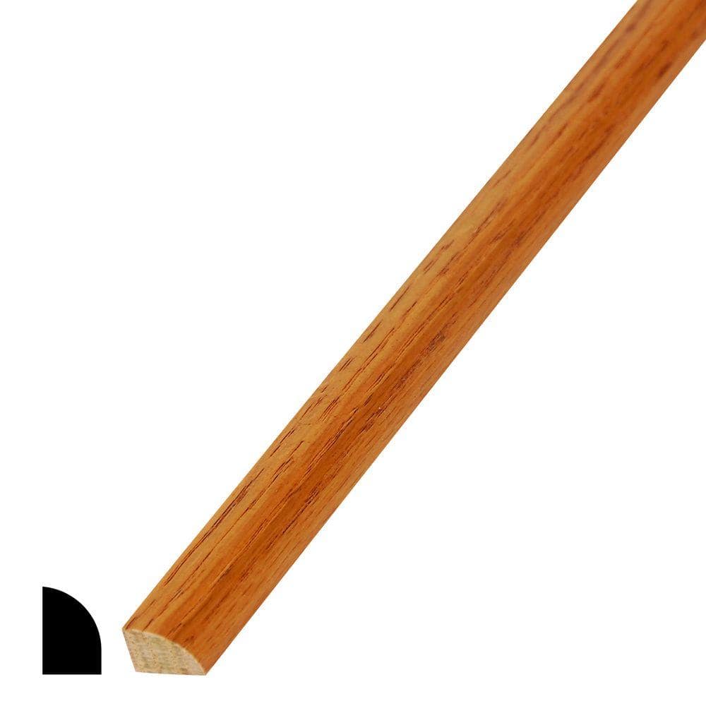 HOUSE OF FARA 1/2 in. D x 3/4 in. W x 96 in. L Prefinished Red Oak Stained Golden Oak WM126 Shoe Moulding
