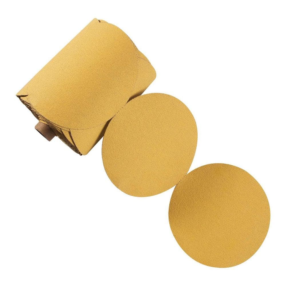 LAIFUCAM 6 in. Gold PSA Sanding Discs with Self-Adhesive Backing 80 Grit for Orbital Sanders DA Sander 100 -pieces Pack (1)