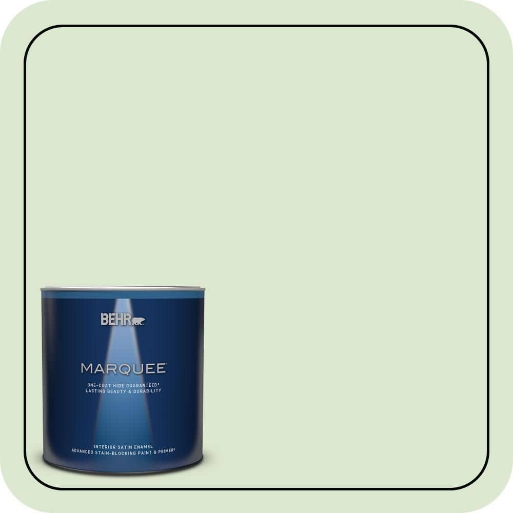 BEHR MARQUEE 1 qt. #T12-18 Minty Frosting Satin Enamel Interior Paint & Primer