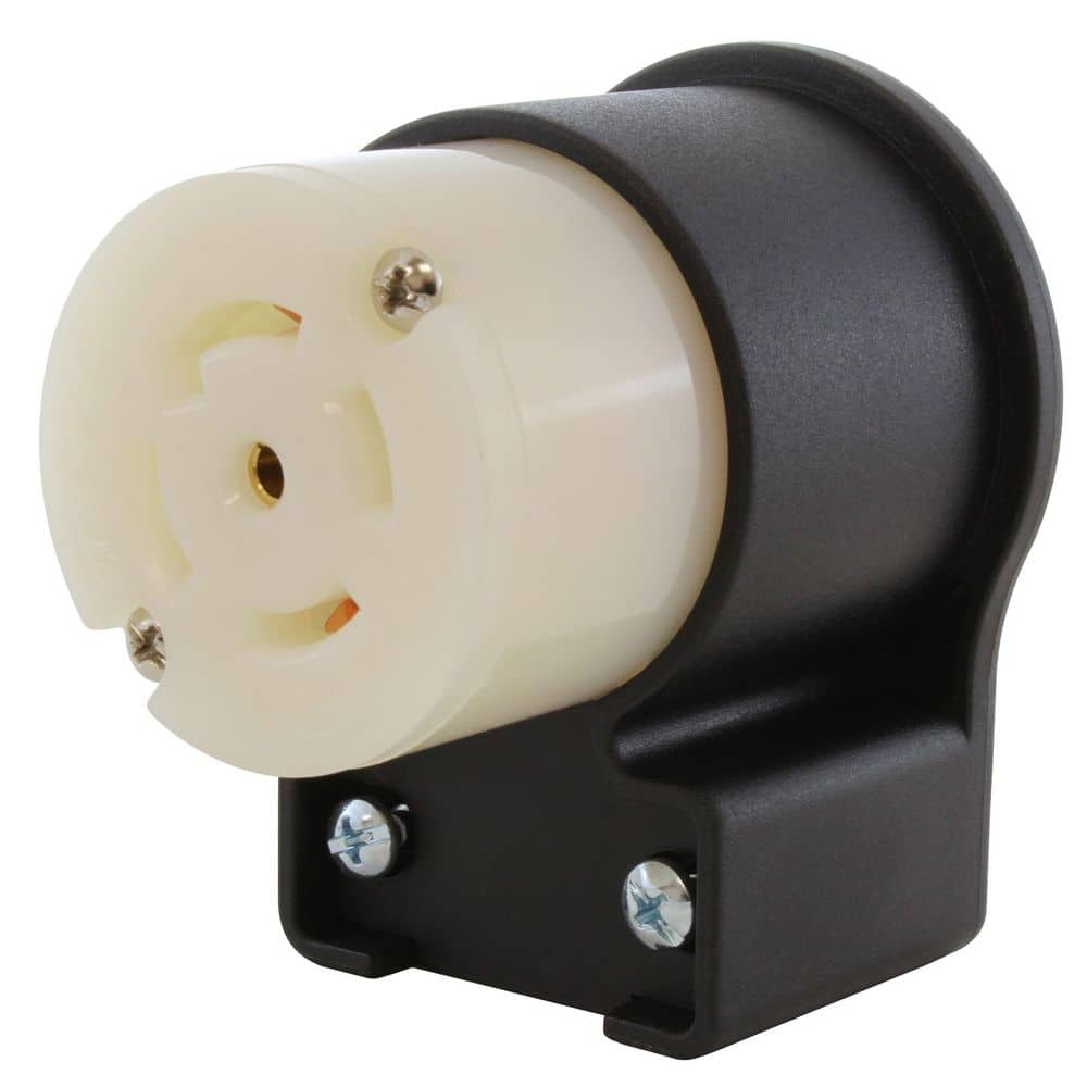 AC WORKS NEMA L22-30R 30A 3-Phase Y 277/480V Elbow 5-Prong Locking Female Connector with UL, C-UL Approval (1)