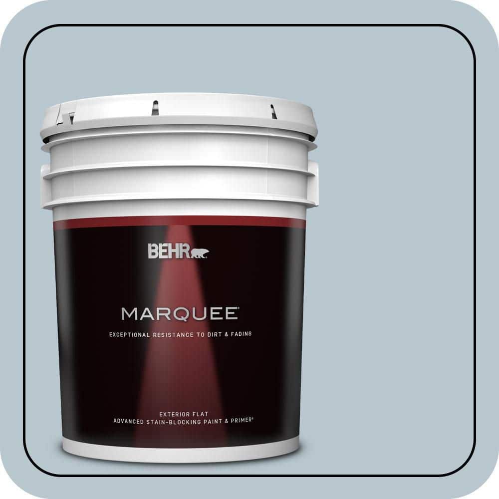 BEHR MARQUEE 5 gal. #560E-3 Silver Strand Flat Exterior Paint & Primer