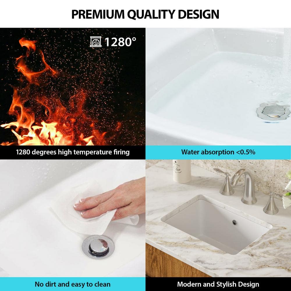 Tatahance 18 in . Undermount Rectangular Bathroom Sink with Overflow Drain in White Ceramic (2)