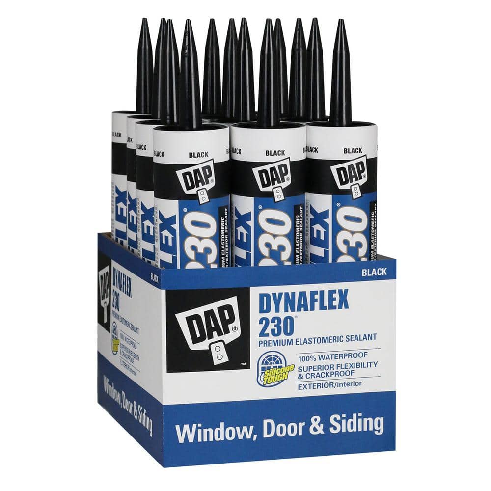 DAP Dynaflex 230 10.1 oz. Black Premium Exterior/Interior Window, Door and Trim Sealant (12-Pack)