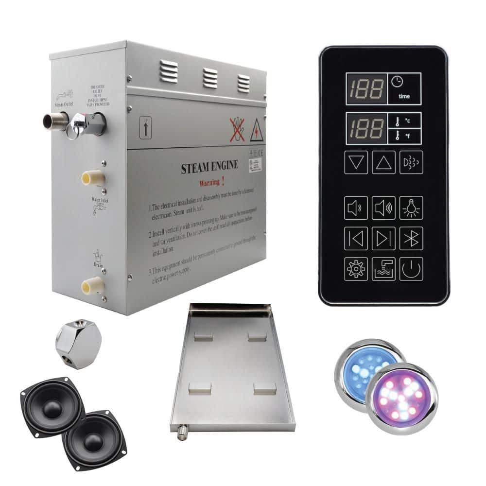 Steam Planet Superior SteamPoint Plus 6kW Steam Bath Generator, Self-Draining, Bluetooth Digital Keypad, Drip Pan, Colored Lights (1)