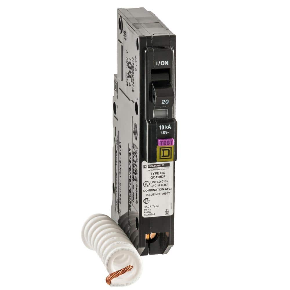 Square D QO 20-Amp Single-Pole Dual Function CAFCI and GFCI Circuit Breaker (QO120DFC) (1)
