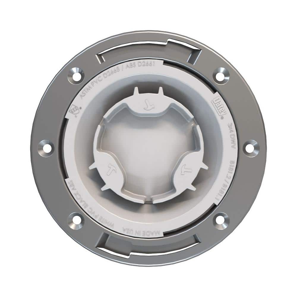 Oatey Fast Set 3 in. Outside Fit or 4 in. Inside Fit PVC Hub Toilet Flange with Test Cap and Stainless Steel Ring (2)