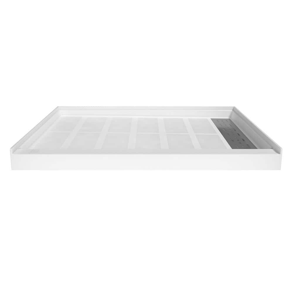 Dimakai 60 in. L 30 in. W Alcove Shower Pan Base with Drain