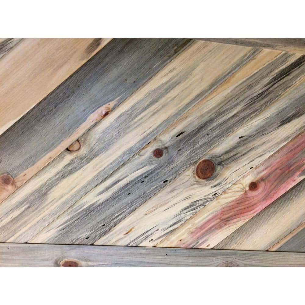 Unbranded 1 in. x 4 in. x 8 ft. S4S #3 and Better Blue Stain Pine Trim Weathered Barn Wood Boards (4)