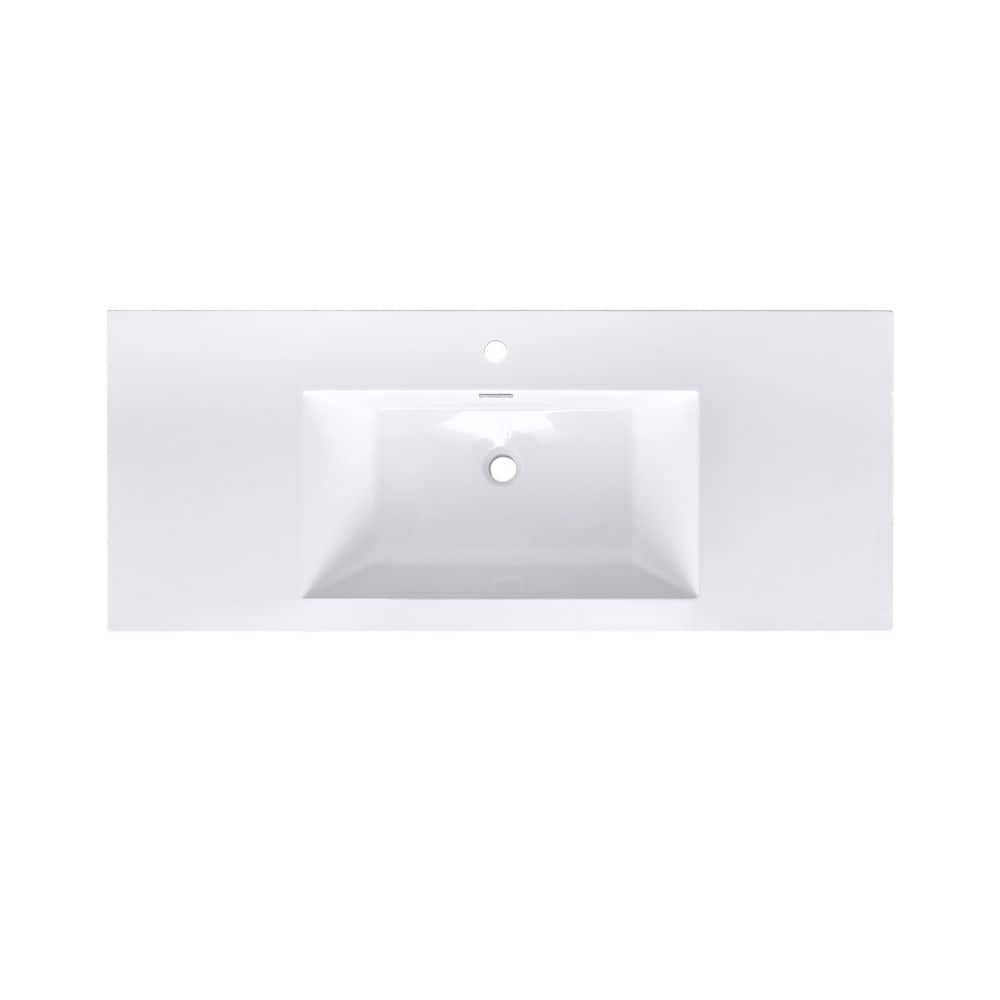 LANDOLT Velora 48 in. W. 19.48 in. D Solid Surface Resin Rectangular Single Sink Bathroom Vanity Top (2)
