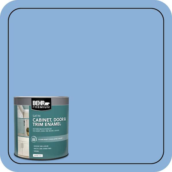 BEHR PREMIUM 1 qt. #PPU15-12 Bluebird Satin Enamel Interior/Exterior Cabinet, Door & Trim Paint (2)