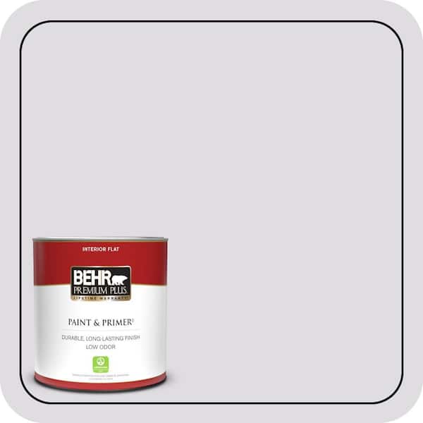 BEHR PREMIUM PLUS 1 qt. #660E-1 Lavender Lace Flat Low Odor Interior Paint & Primer (2)