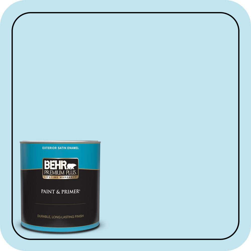 BEHR PREMIUM PLUS 1 qt. #530A-2 Skylark Satin Enamel Exterior Paint & Primer