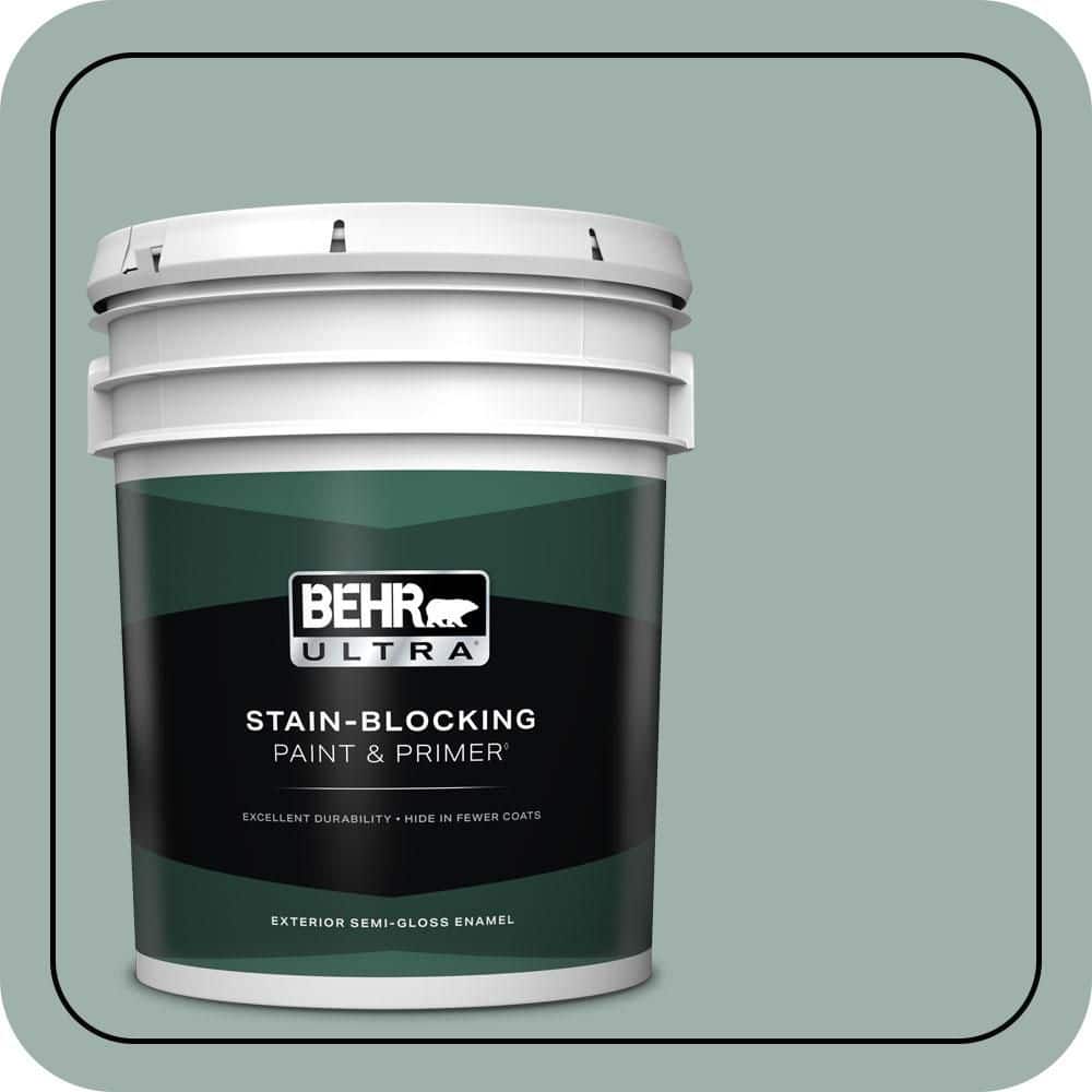 BEHR ULTRA 5 gal. #N430-3 Garden Vista Semi-Gloss Enamel Exterior Paint & Primer