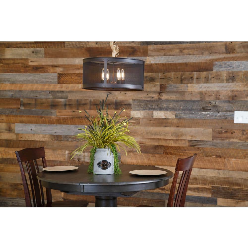 BARNLINE 3/8 in. 5 in. Varying Length Gray and Brown Reclaimed Barnwood Boards ( sq. ft./Pack) (2)