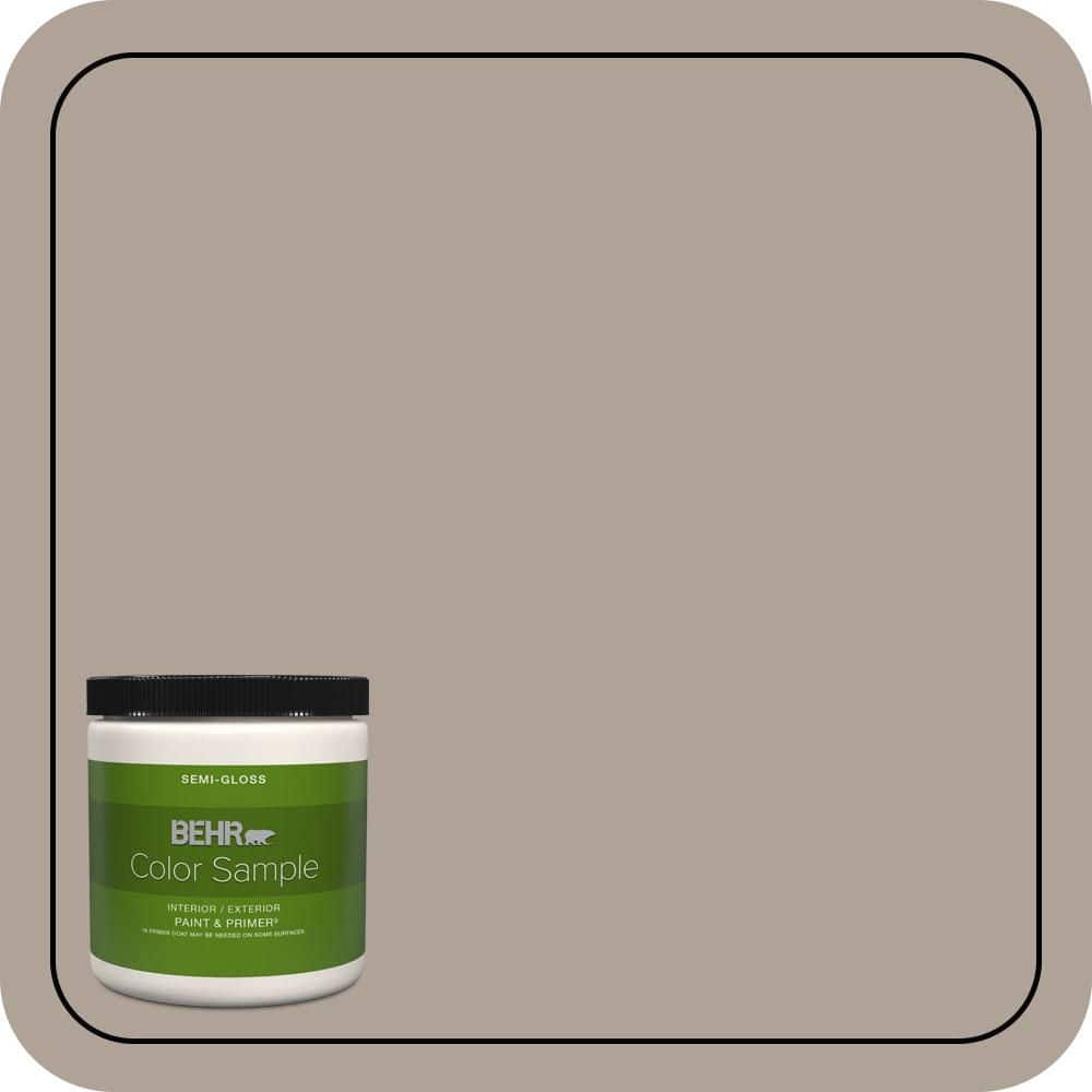 BEHR PREMIUM PLUS 8 oz. #MQ2-56 Abbey Stone Semi-Gloss Interior/Exterior Paint & Primer Color Sample