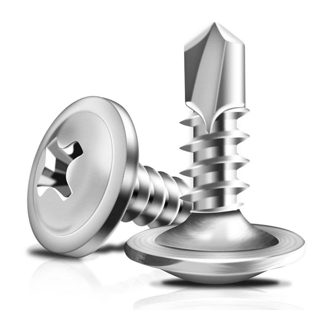 MarySino #8 x 1/2 in. 410 Stainless Steel Phillips Truss Head Self Drilling Sheet Metal Screw (100-Pack) (1)