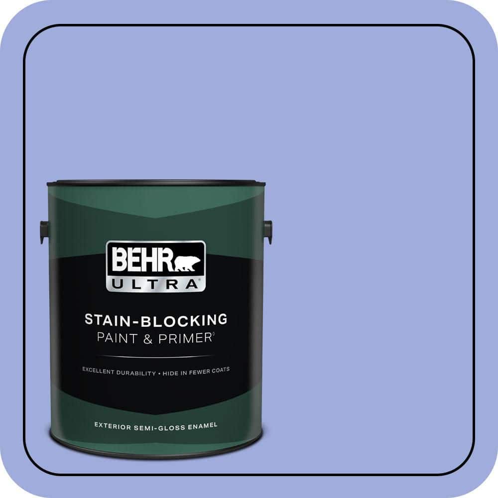 BEHR ULTRA 1 gal. #P540-4 Lavender Sky Semi-Gloss Enamel Exterior Paint & Primer
