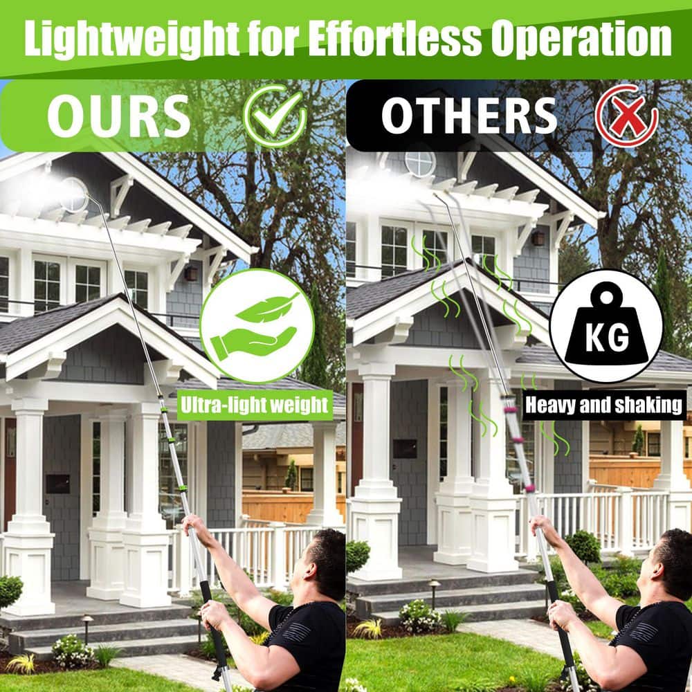 Laybus 21 ft. Aluminum Telescoping Pressure Washer Wand with Brush, 4000 PSI Power Washer Extension Wand Gutter Cleaner (2)