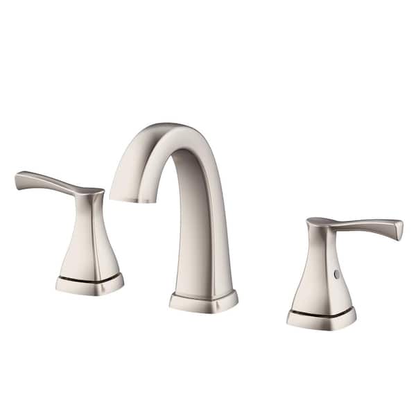 Glacier Bay Calandine 8 in. Widespread 2-Handle Bathroom Faucet in Brushed Nickel
