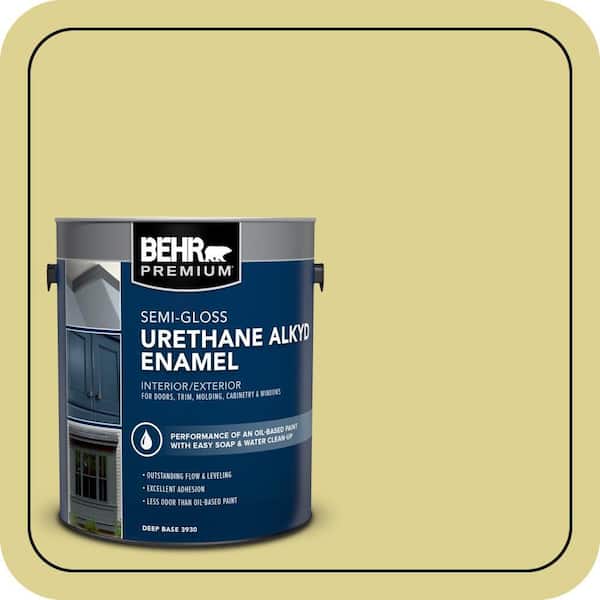 BEHR PREMIUM 1 gal. #T17-16 That's My Lime Urethane Alkyd Semi-Gloss Enamel Interior/Exterior Paint (2)