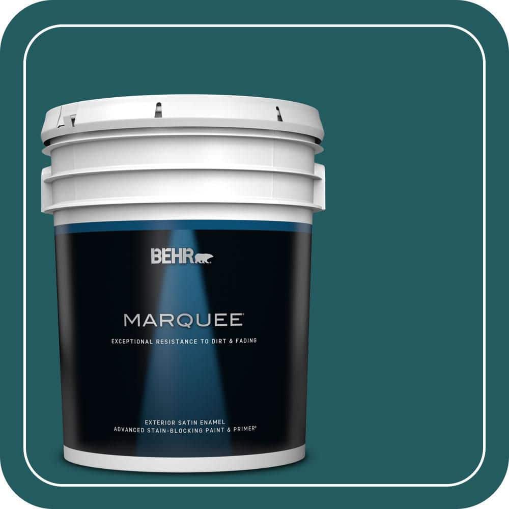 BEHR MARQUEE 5 Gal. #S450-7A Out to Sea Satin Enamel Exterior Paint and Primer
