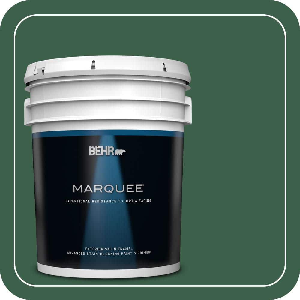 BEHR MARQUEE 5 gal. #470D-7 Windy Pine Satin Enamel Exterior Paint & Primer
