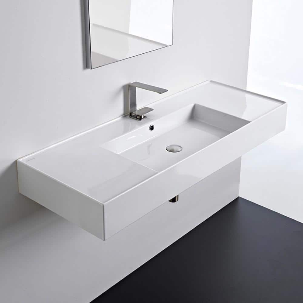 Nameeks Teorema 2-Wall Mounted Bathroom Sink in White (2)