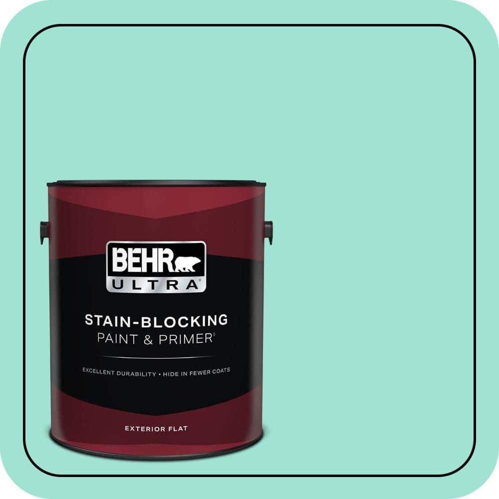 BEHR ULTRA 1 gal. #P430-2 Aqua Wish Flat Exterior Paint & Primer