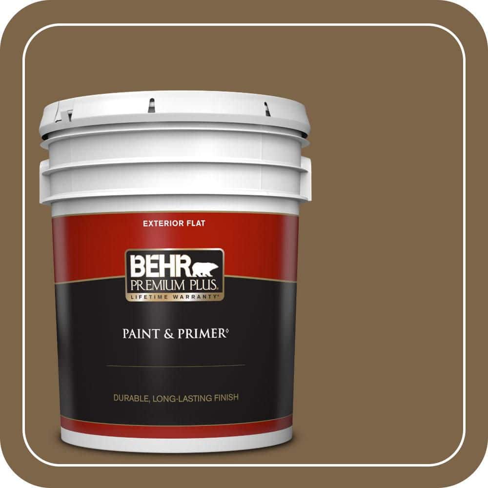 BEHR PREMIUM PLUS 5 gal. #PPU4-19 Arts and Crafts Flat Exterior Paint & Primer