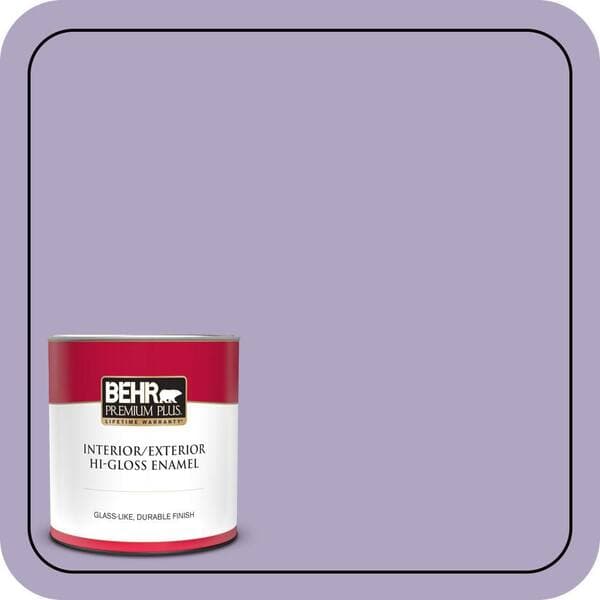 BEHR PREMIUM PLUS 1 qt. #650D-4 Winter Amethyst Hi-Gloss Enamel Interior/Exterior Paint & Primer (2)
