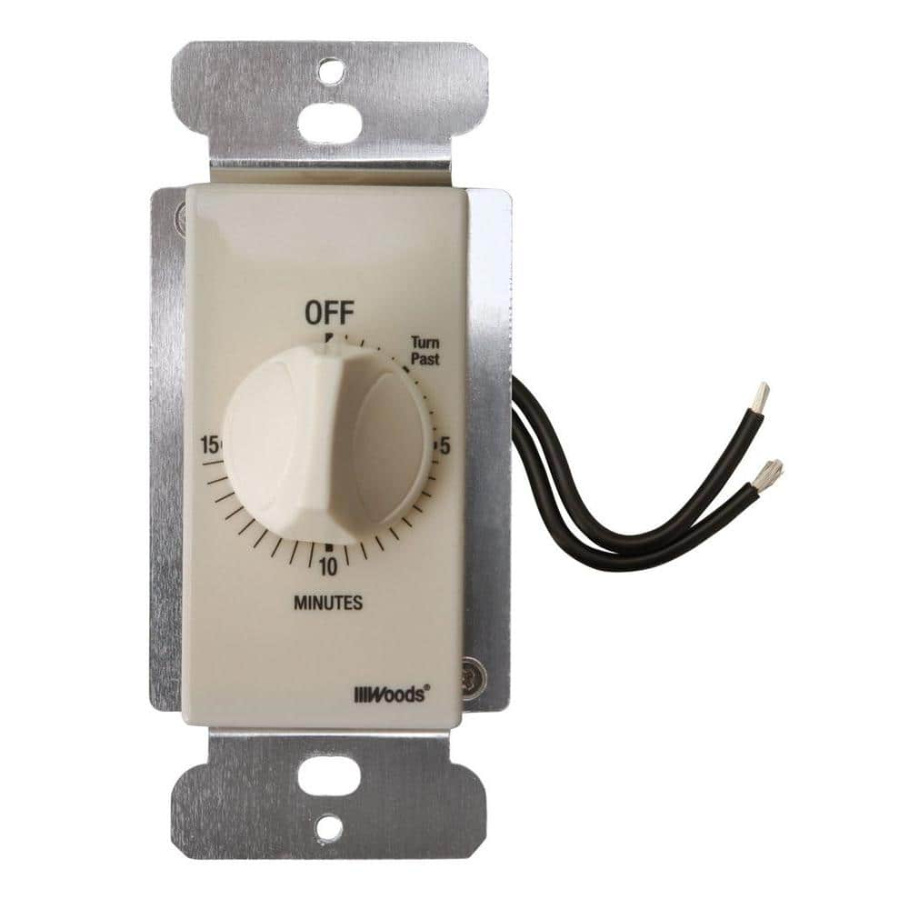 Woods 20-Amp 15-Minute In-Wall Spring Wound Countdown Timer Switch