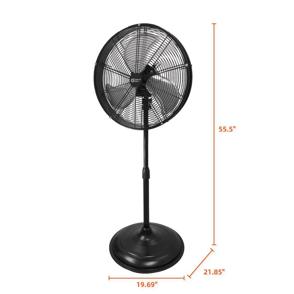 Commercial Electric 20 in. Oscillating Pedestal Fan with Adjustable Height in Black (3)