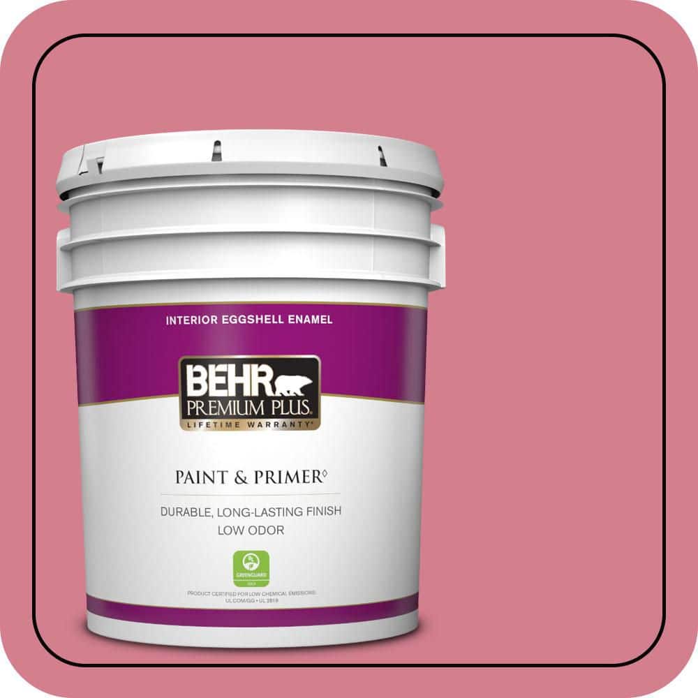 BEHR PREMIUM PLUS 5 gal. #P140-4 I Pink I Can Eggshell Enamel Low Odor Interior Paint & Primer