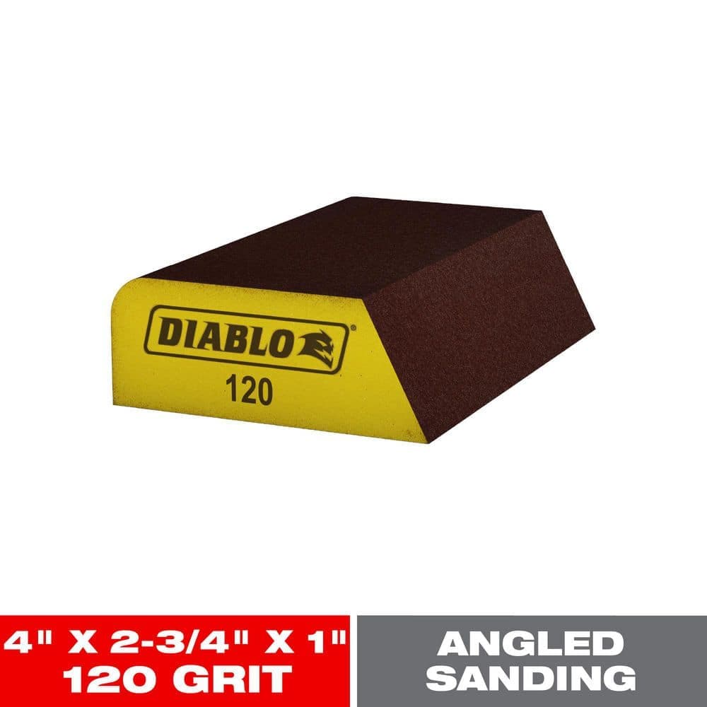 DIABLO 4-1/2 in. x 2-3/4 in. x 1 in. 120 Grit Medium Triple-Edge Sanding Sponge